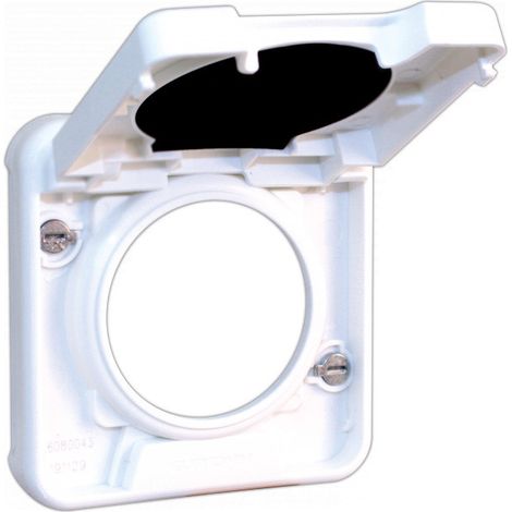 Cadre adaptateur avec couvercle pour prises gamme COMETE - Montage encastré - IP55 - OXXO Blanc