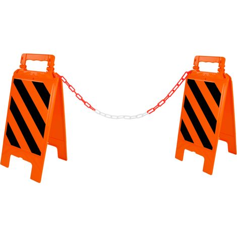 Kit Chevalet hachurés Orange Fluo/Noir + 5m de chaine Ø6mm - 4292182