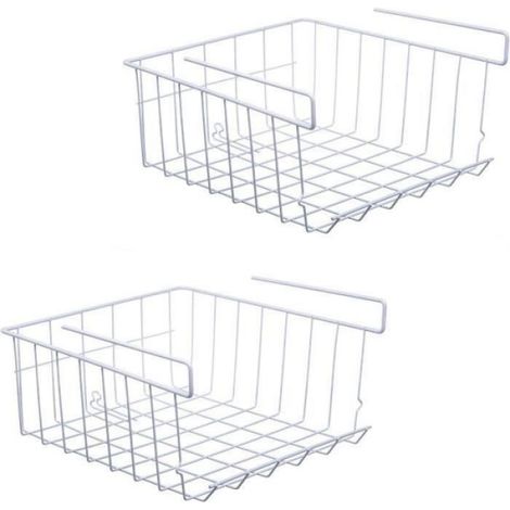 Panier De Rangement - Acier Inoxydable - 32 x 29 x 12,5 cm - Pour Cuisine Bureau Garde-Manger - Lot De 2 (1/4)