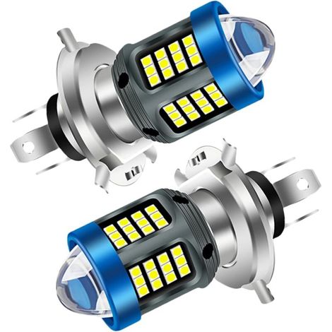 2er-Pack H4 LED-Lampen (1200 lm) mit Linse, ultrahelles Weißlicht (6000 K), 3030-Chip, 360°-Abstrahlwinkel für Abblend- und Fernlicht, 12–80 V (1/4)