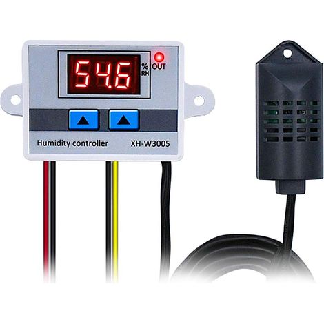Sollbry Controlador de humedad digital multifuncional, práctico, de alta precisión, con higrómetro e interruptor (220 V) (1/5)