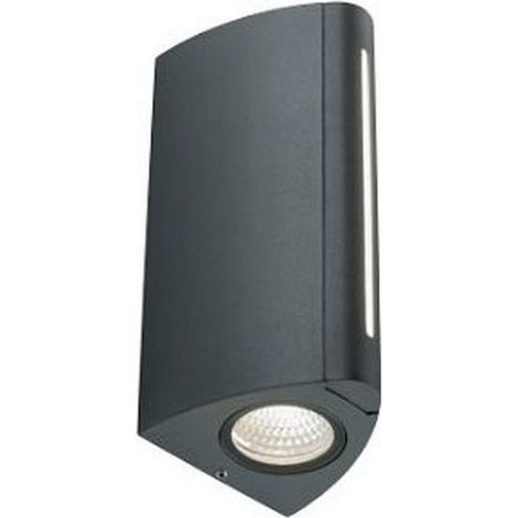 Applique Esterno Moderna Vision Alluminio E Termoplastica Grigio Led 8+4W 4000K (1/5)