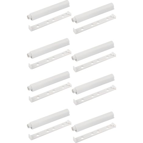 8x loquet de porte magnétique Push to Open aimant placard mécanisme sans poignée Poussoir Ouverture Fermeture Armoire Tiroir, Blanc (1/3)