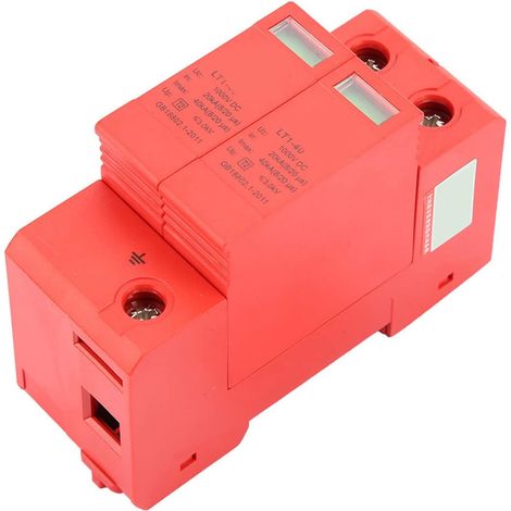 Dispositif de Protection Contre Les Surtensions, 2 Pièces Parafoudre Photovoltaïque DC Parafoudre Basse Tension DC1000V 2P 20KA40KA Parafoudre pour Toute la Maison (1/5)