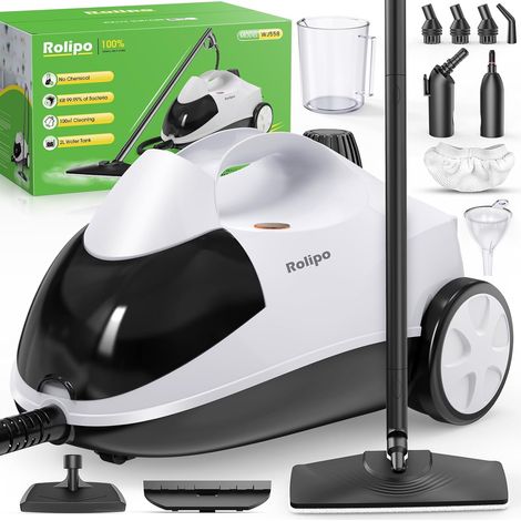 Nettoyeur Vapeur 2000W, Pression 4 Bars, Réservoir 2L, Autonomie 40min, Kit Sols, Canapés et Voitures (1/5)