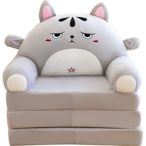 Canapé pliable 2 en 1 pour enfants, coussin en peluche, joli fauteuil pour enfants (1/5)