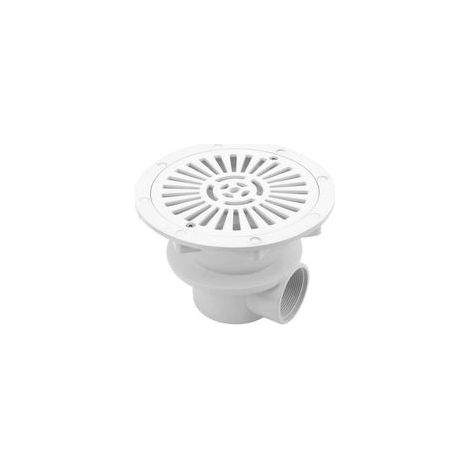Accessoire de piscine : Grille de drainage à fond rond pour piscines en béton - Diamètre 21 cm - Blanche