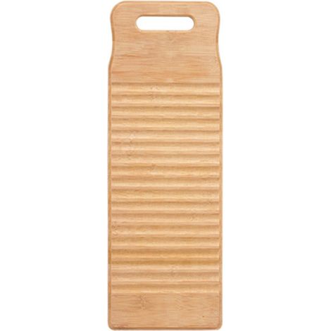 Tabla de lavar de madera disponible, con mango redondo, para lavar la ropa en casa. Tabla de lavar de bambú grueso, práctica y duradera. (1/5)