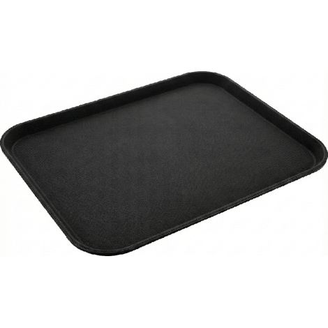 Vassoio Antiscivolo da Bar Rettangolare GRANDE 56x41 cm Nero Servizio ai Tavoli in Polipropilene per Ristorante Hotel Catering Self service Servizio Tavoli ristoranti Superficie Gommata