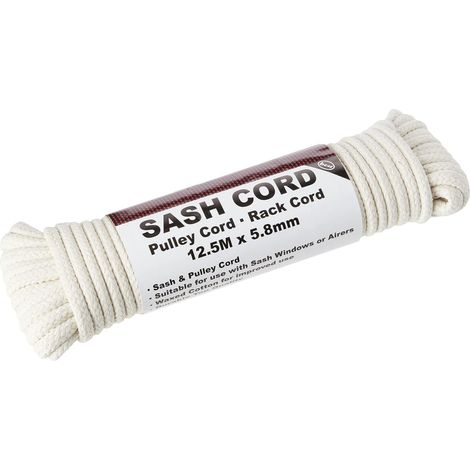 Corde en coton cirée pour Vantail/Poulie 12,5 mm x 5,8 mm (1/4)