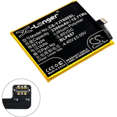 NX - Batterie téléphone, smartphone, GSM pour Oneplus 3.85V 3300mAh - BLP657