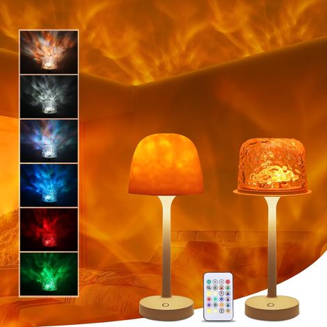 projecteur de ciel étoilé, lampe aurores boréales 16 couleurs avec télécommande et commande tactile, lampe de douche rechargeable et étanche, lampe océan à luminosité variable [Classe énergétique A] (1/5)