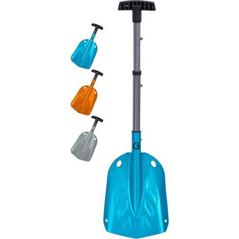 Pala da neve/valanga telescopica leggera - Lega di alluminio resistente, manico in ABS antiscivolo - Versione compatta da 33 cm, blu (1/5)