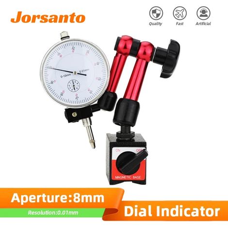 (Comparateur à cadran 10 mm) Comparateur à cadran magnétique, pied magnétique, micromètre, indicateur horaire, outils de mesure