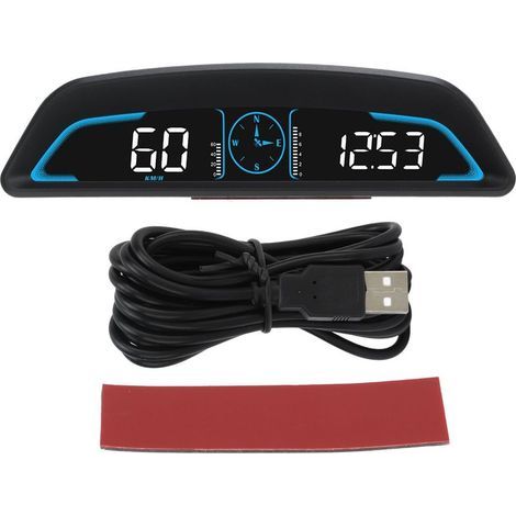 Compteur de vitesse GPS numérique à affichage HUD de voiture universel avec réglage automatique de la luminosité de l'alarme de vitesse pour véhicule (1/5)