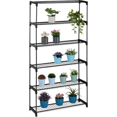 Soporte para flores de metal con 6 estantes