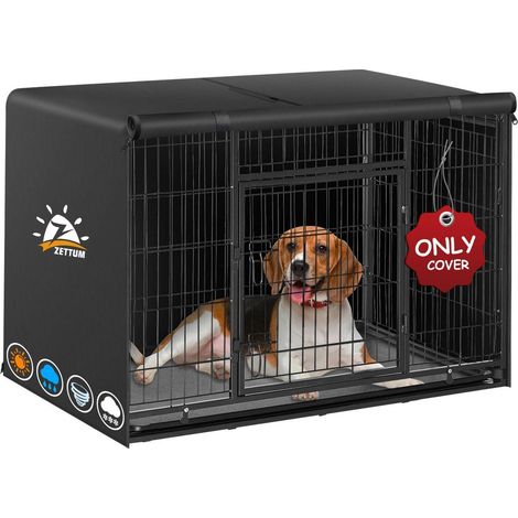 Hundekäfigabdeckung 105 cm, winddicht, wasserdicht, 600D Oxford, universell passend (1/5)
