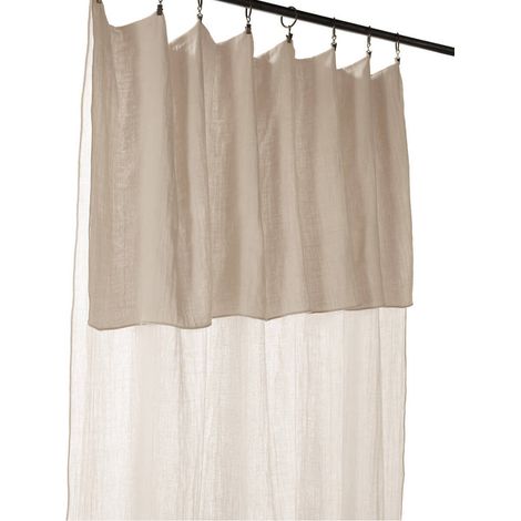 OUREA - Rideau Ajustable 140x300 cm Gaze de Coton Pampa + 8 Anneaux Pince (1/5)