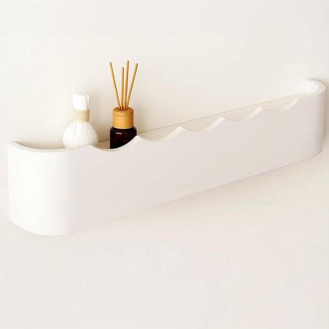 BALLSHOP Porte Manteau Mural Bois- Design Moderne avec Crochets Muraux Cachés - Patere Murale pour une Entrée, Chambre, Salle de Bain et Vestiaire (blanc) (1/5)