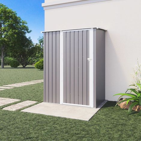 Casetta da giardino in acciaio zincato grigio 1 51x1 03xh1 96 m 37 9kg 1 55 metri quadri