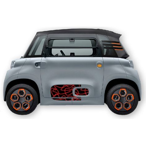 KIT AUTOCOLLANTS BAS DE PORTE (2 COTES) "LIGHT 1" POUR VOITURE SANS PERMIS ABS