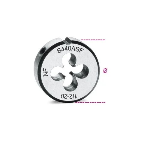 beta 440asf fine pitch chrome unf steel round die - 3/4x16