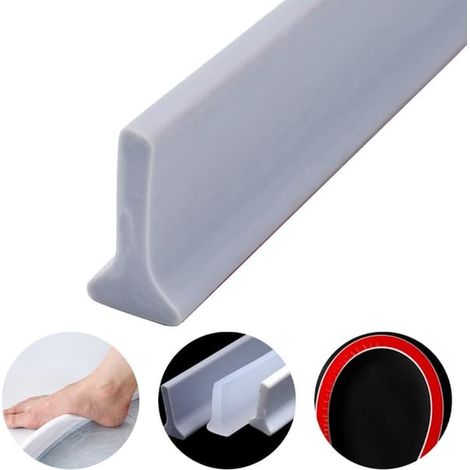 Shower threshold / Water barrier - Self-adhesive shower strip - 2m Black (1/5)