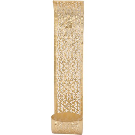Regallösung, Wandleuchte, kunstvoll gearbeiteter, durchbrochener Kerzenhalter aus Gold, wandmontierter Kerzenhalter aus Metall für Schlafzimmer (1/5)