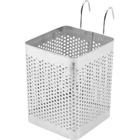 Égouttoir à couverts en acier inoxydable, porte-couverts, crochet, étagère de rangement carrée-AquaForge (1/5)