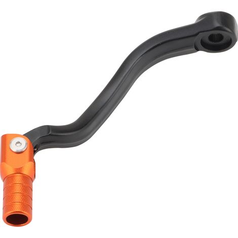 CNC-forged, foldable aluminum alloy gear shift lever for KTM Husqvarna GASGAS motorcycles, black-orange, adjustable anti-collision modification and upgrade accessory.--DTEKGAZ