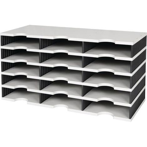 Sortierablage Trio 15 Fächer H363xB723xT331mm Polystyrol grau/schwarz STYRO