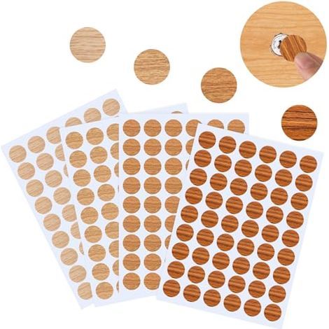 21mm Cache Vis, 216 Pièces Autocollant Bois en Texture Bois PVC Cache Trou Meuble Cache Vis Adhesif Cache Trou Mur Autocollants pour Trous de Vis pour Cacher Les Défauts des Meubles (1/5)