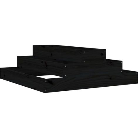 Maison Exclusive - Fioriera Nera 80x80x27 cm in Legno Massello di Pino