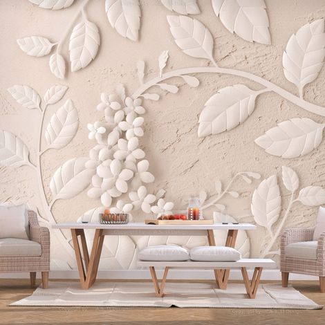 Papier peint adhésif Fleurs en papier - 147 x 105 cm (1/4)