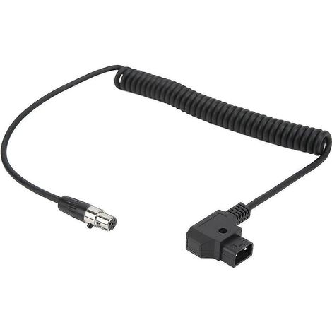 Câble d'alimentation spiralé 12 V, rallonge pour adaptateur secteur, adaptateur mini XLR, câble adaptateur secteur, câble d'alimentation spiralé avec prise jack mâle vers mini XLR 4 broches. (1/5)