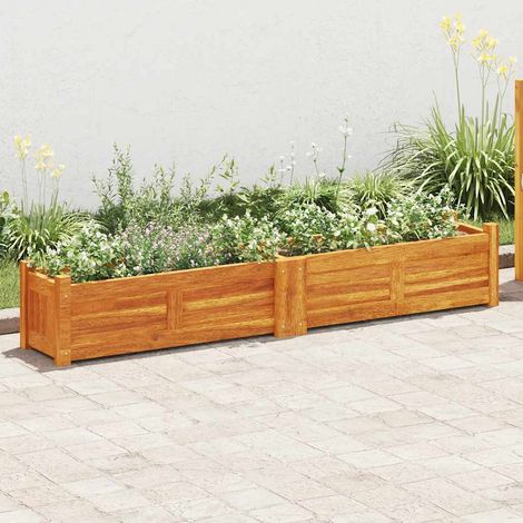 vidaXL Arriate de jardín de madera de acacia 150x30x25 cm (1/5)