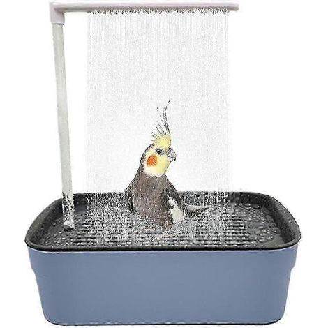 Baignoire pour perroquet avec douche automatique et pompe à eau. compatible avec les petits oiseaux. (1/5)