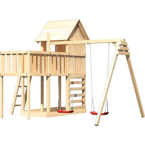 Akubi Stelzenhaus Frieda natur DS+ABP+Kletterwand