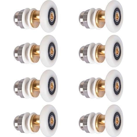 Roulette de Porte de Douche, 27 mm Roulette Porte Coulissante Douche de Remplacement pour Rouleau kit 8 Pièces (1/5)