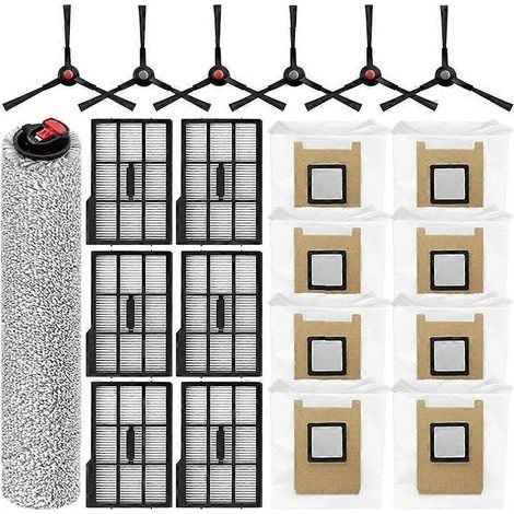 Kit d'accessoires de rechange pour Eufy Omni E25/E28 - Comprend une brosse principale, des brosses latérales, des filtres HEPA, des sacs à poussière et des rouleaux de balai. (1/5)