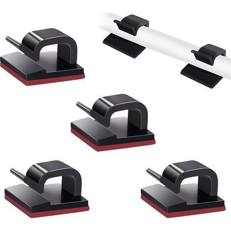 50er-Pack selbstklebende Kabelmanagement-Clips für Fernseher, PC, Laptop, Büro, Zuhause, Schwarz (1/5)
