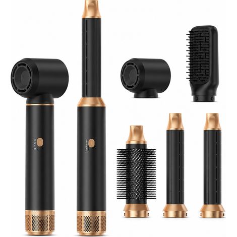 Styler soufflant 5-en-1 noir avec brosse, boucleur à air et lisseur, prise UE (1/5)