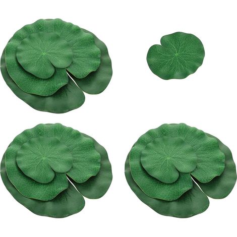 de Nénuphar Artificielles Décor Réaliste Résistantes aux Intempéries 10 Feuilles en Eva Vertes Offrant Ombre et Abri pour Poissons pour Bassin Extérieur et Aquarium (1/5)