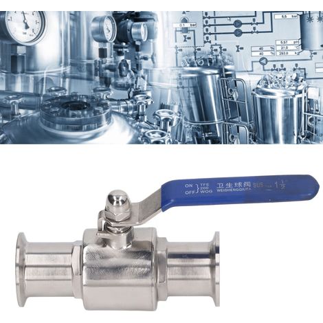 Vanne à bille à dégagement rapide en acier inoxydable 304, vanne à bille sanitaire, vanne à bille à ouverture rapide, vanne à bille à mandrin, vanne à dégagement rapide, diamètre extérieur 19 mm (1/5)