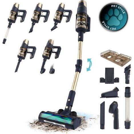Cecotec Aspiradora Escoba sin Cable Conga Rockstar RX70 AquaPet Flex. 300AW, 780W, Motor Alto Rendimiento, Cepillo Hairless XL