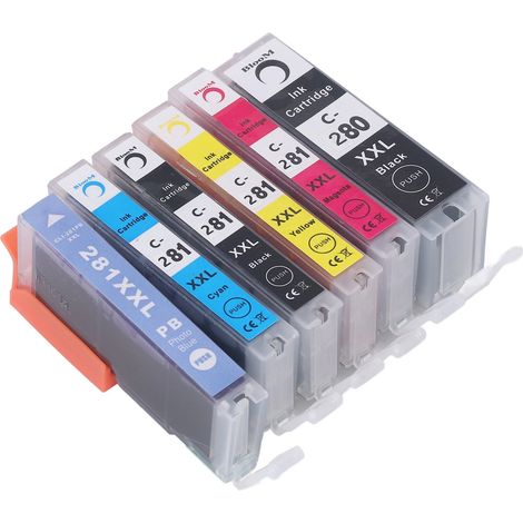 Cartouche d'encre 280/281 pack combo 6 couleurs - Remplacement pour imprimantes Canon PIXMA TS702 et TR7520 (1/5)