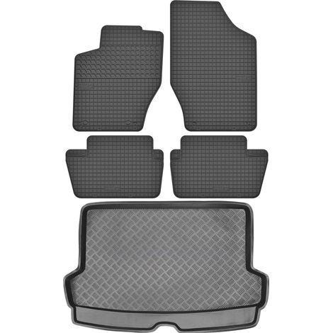 Juego de alfombrillas de goma para coche y alfombrilla para maletero para Peugeot 307 SW Estate (2002-2007).