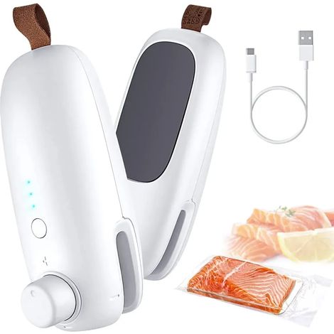 Mini scelleuse de film, scelleuse rechargeable USB, scelleuse thermique à découper et à sceller, scelleuse portable (blanche) (1/5)