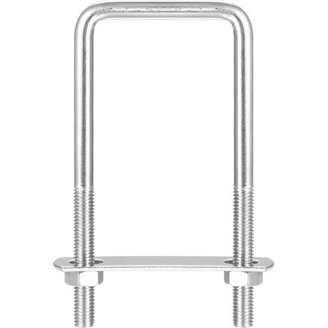 Pack de 2 supports d'arrimage boulons en U M12 en Acier inoxydable - 60x150mm - avec contre-plaque et écrous M12 - supports d'arrimage pour remorques, camions, fourgonnettes, barres de toit (1/5)