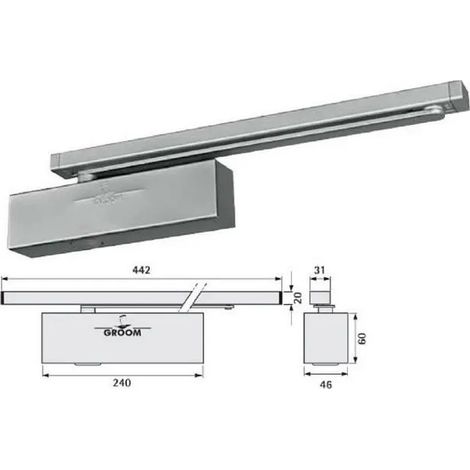 Chiudiporta Groom gr400 braccio antivandalo larghezza 950 mm